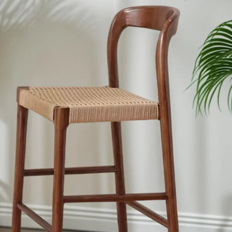 Scandinavian Solid wood Home use Island bar stool Ash wood Bar stool Rope