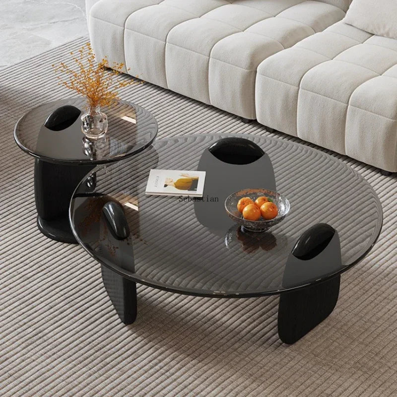 Tempered Glass Coffee Table Creative Combination Living Room Balcony Sofa Coffee Tea Table