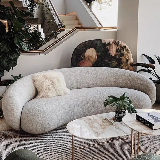 Curved Wood Couches Nordic Simple Comfortable Designer Living Room Sofas