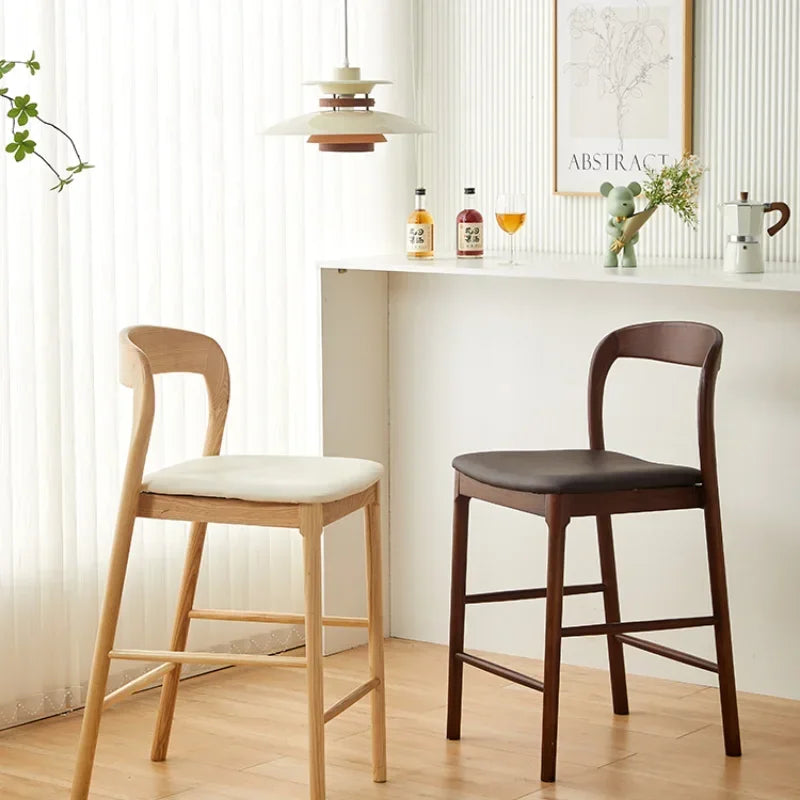Scandinavian Solid wood Home use Island bar stool Ash wood Bar stool Rope