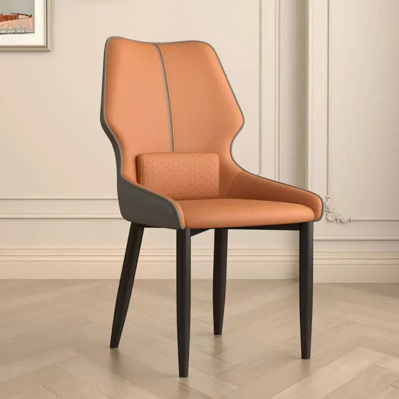 Genuine leather dining chairs, household dining table chairs, and luxurious high-end hotel chairs