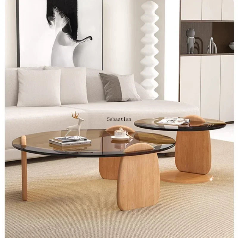 Tempered Glass Coffee Table Creative Combination Living Room Balcony Sofa Coffee Tea Table