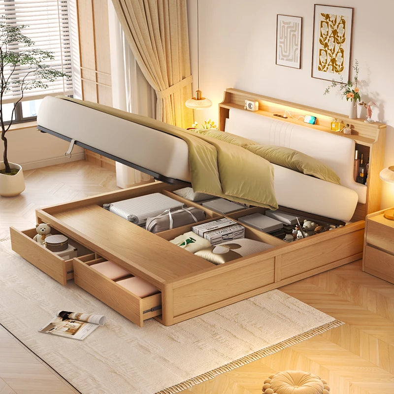 Storage Bedroom Bed Children Modern Luxury Single Double Multifunctional Massage Bed