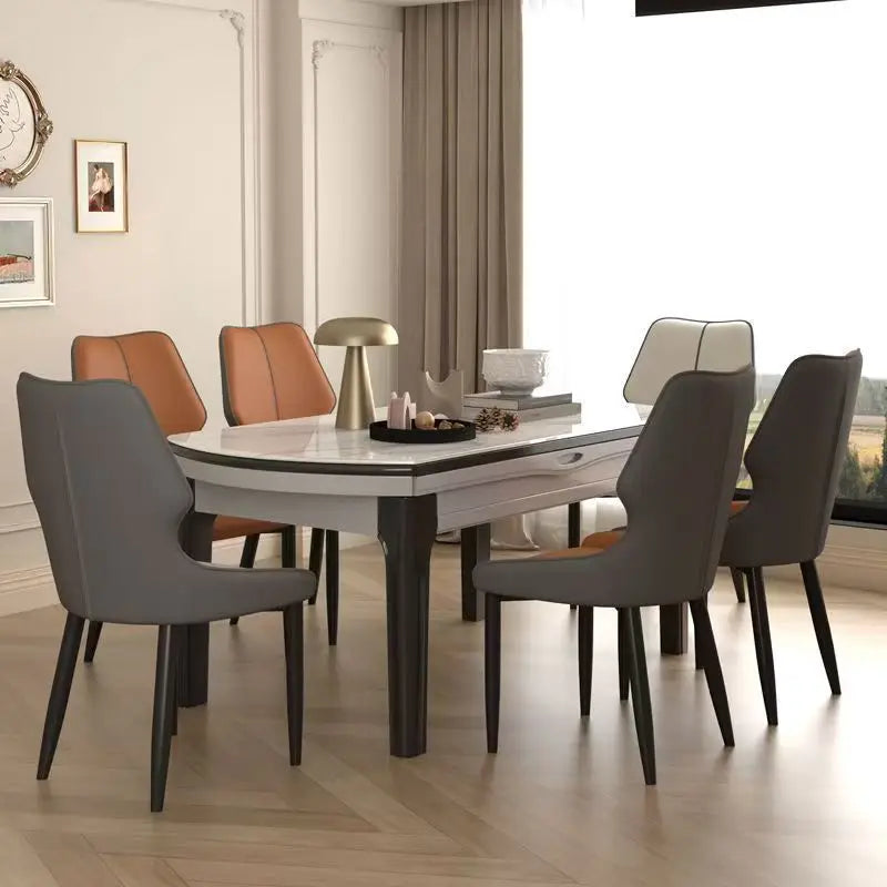 Genuine leather dining chairs, household dining table chairs, and luxurious high-end hotel chairs