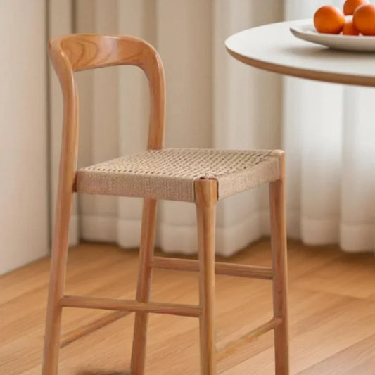 Scandinavian Solid wood Home use Island bar stool Ash wood Bar stool Rope