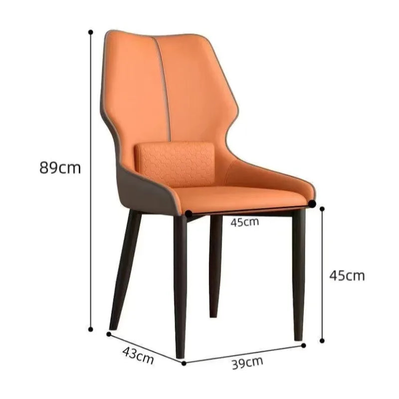 Genuine leather dining chairs, household dining table chairs, and luxurious high-end hotel chairs