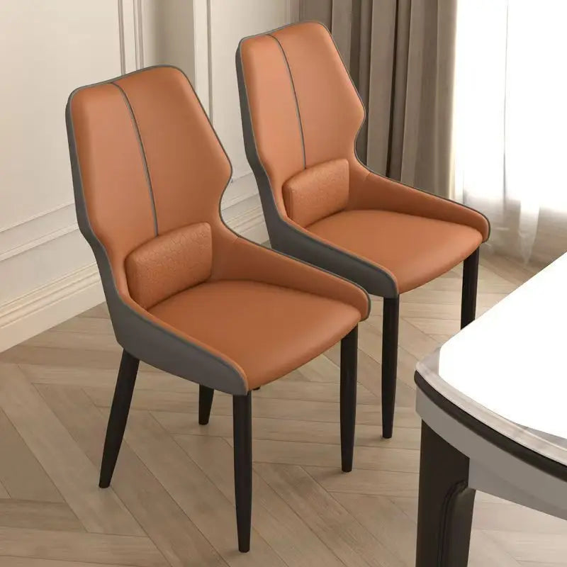 Genuine leather dining chairs, household dining table chairs, and luxurious high-end hotel chairs