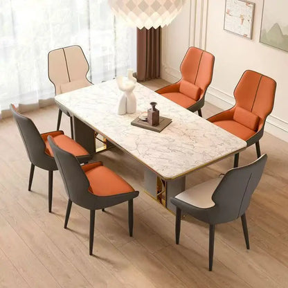 Genuine leather dining chairs, household dining table chairs, and luxurious high-end hotel chairs