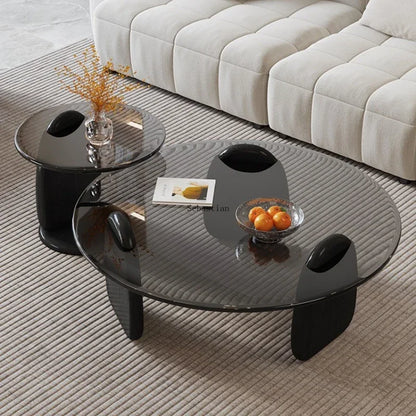 Tempered Glass Coffee Table Creative Combination Living Room Balcony Sofa Coffee Tea Table