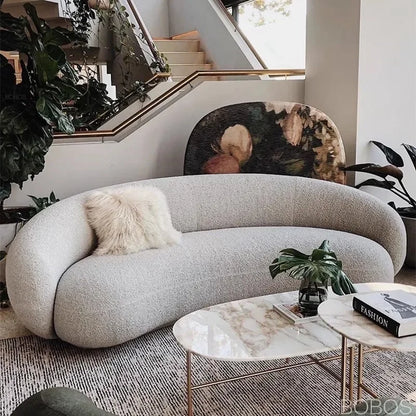 Curved Wood Couches Nordic Simple Comfortable Designer Living Room Sofas