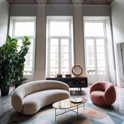 Curved Wood Couches Nordic Simple Comfortable Designer Living Room Sofas